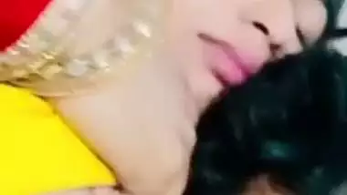 Wife naked boobs sucking by husband before sex