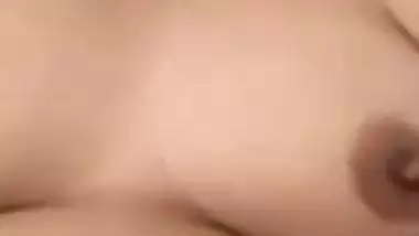 Bengali girl opening towel and fingering nude pussy