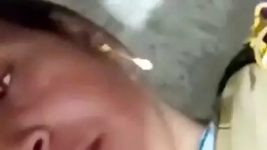 Tattooed Tamil aunty shows big long nipples to lover