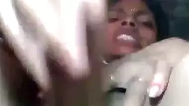 Desi using chapati rod dildo to masturbate