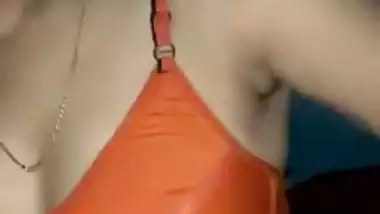 Newly married bhabi boobs press porn MMS