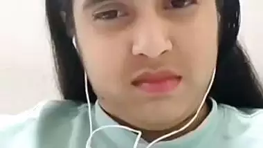 Cute girlfriend video call to lover shows big boobs